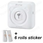 Printer with 6 Rolls Stickers (White)
