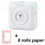 Printer with 6 Rolls Thermal Paper (White)