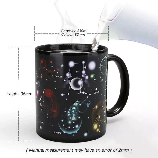 Office Coffee Mug 12 Star Constellation Heat Changing Ceramic Mugs Magic Cup 