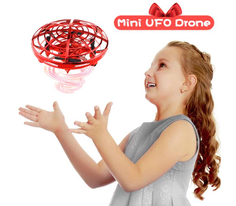 Hand Operated Drones Flying Toys Easy Indoor Outdoor Drone for Kids HLDJYB UFO Mini Ball Infrared Induction Auto-Avoid Obstacles with LED Light 2 Rechargeable batteries 