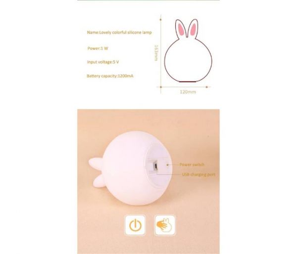 rabbit color changing lamp charging