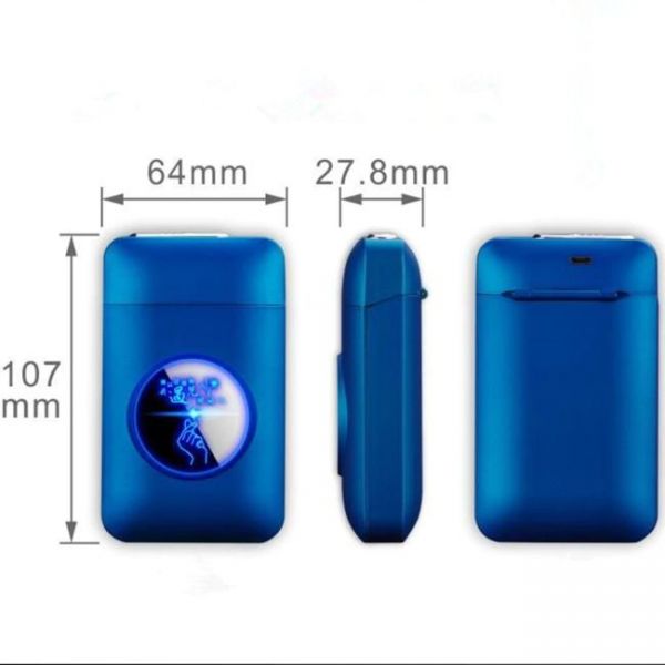 Touch sensor USB Lighter and Cigarette Case - Dimensions