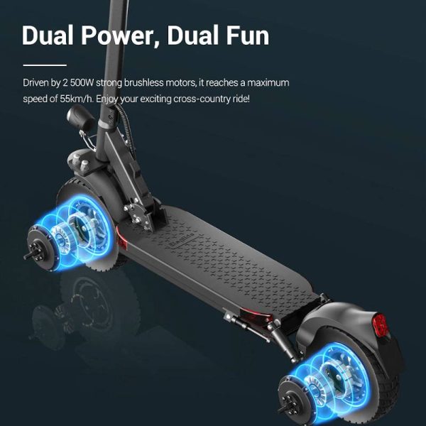 foldable electric scooter with dual fun motors