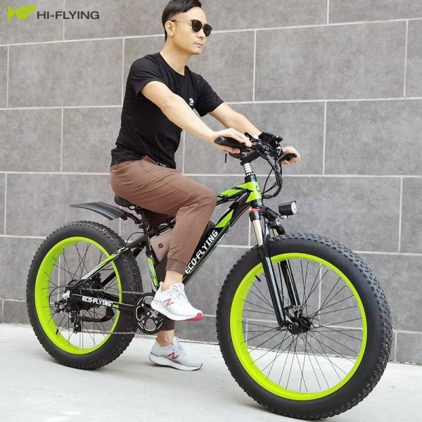 affordable electric bike in green color that is easy to ride