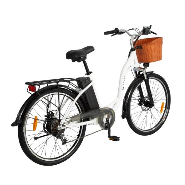 affordable electric bike in white color with triple suspension system