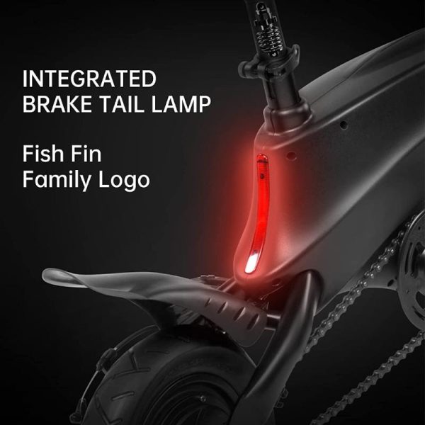 cheap electric bike in black color with integrated back light