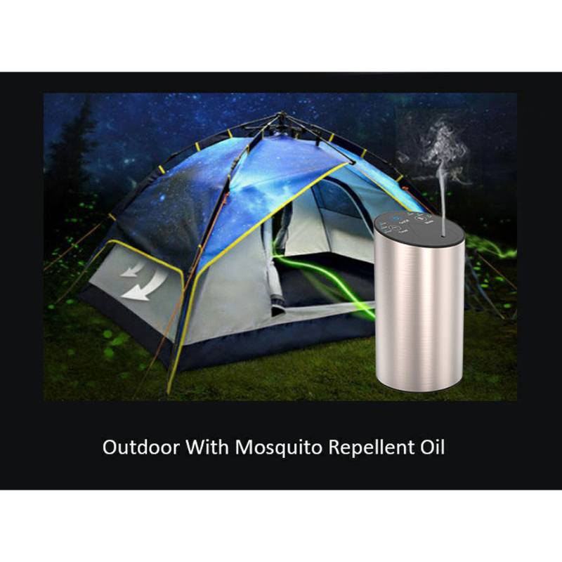 Waterless essential oil diffuser with protection from mosquitos