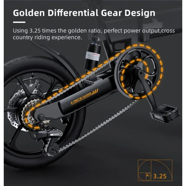 foldable electric bike with differential gear desing