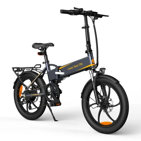 cheap foldable electric bike without throttle in grey color