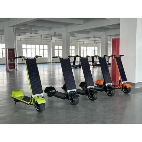 innovative solar scooter in various colors