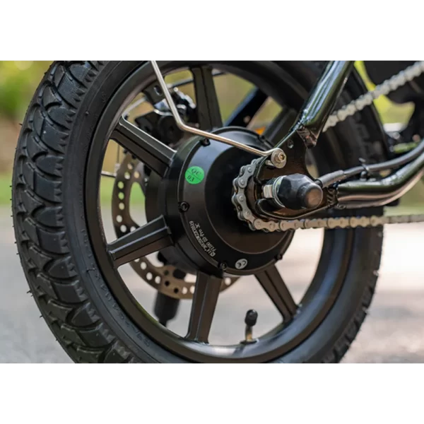 Electric bike with 14″ tires that provide stability on any terrain