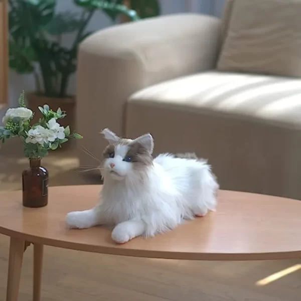 AI-powered robot cat with interaction and real motion