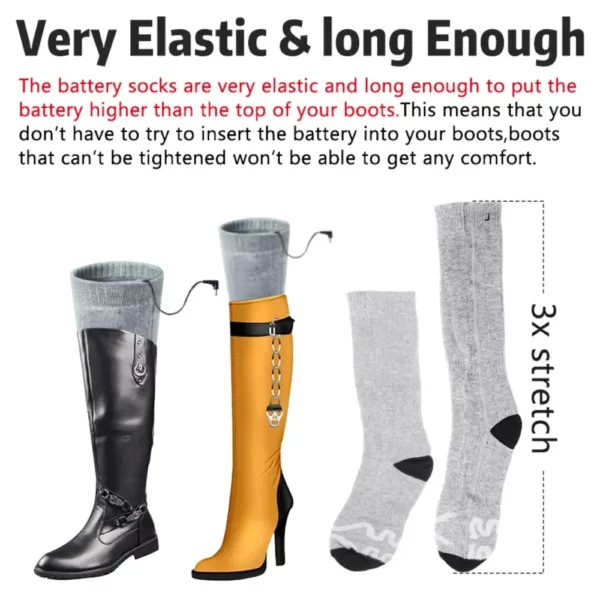 heated socks that are very elastic