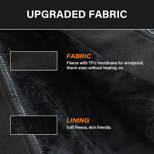heated fleece vest with an upgraded fabric