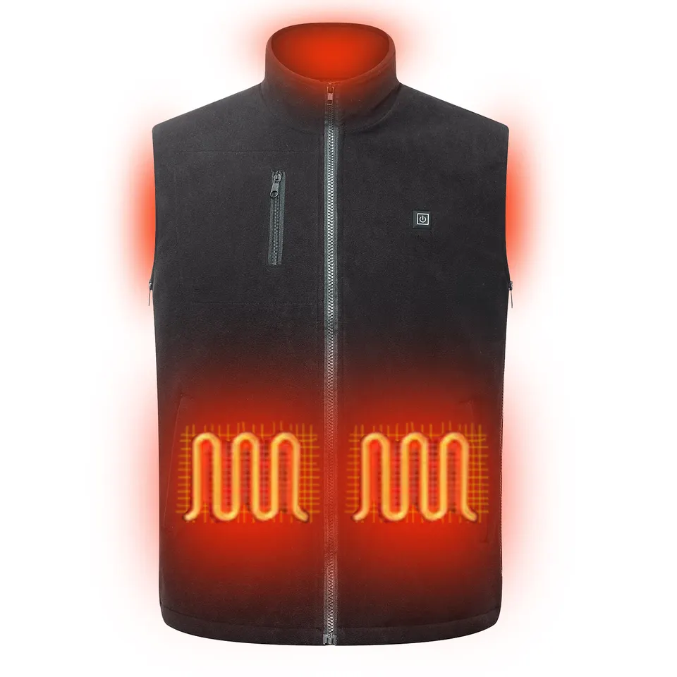 heated fleece vest with carbon fiber heating pads