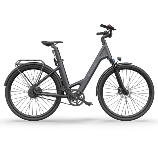 lightweight e-bike in grey color with a futuristic design