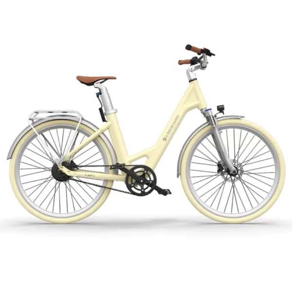 lightweight e-bike in light yellow color