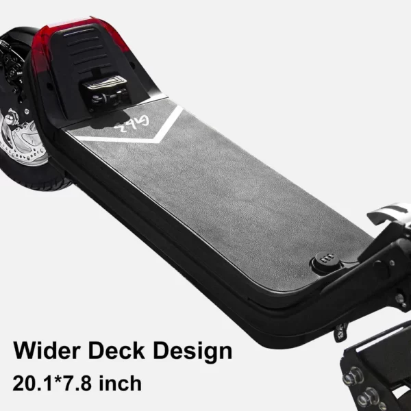 electric scooter with an anti-slip and wide deck