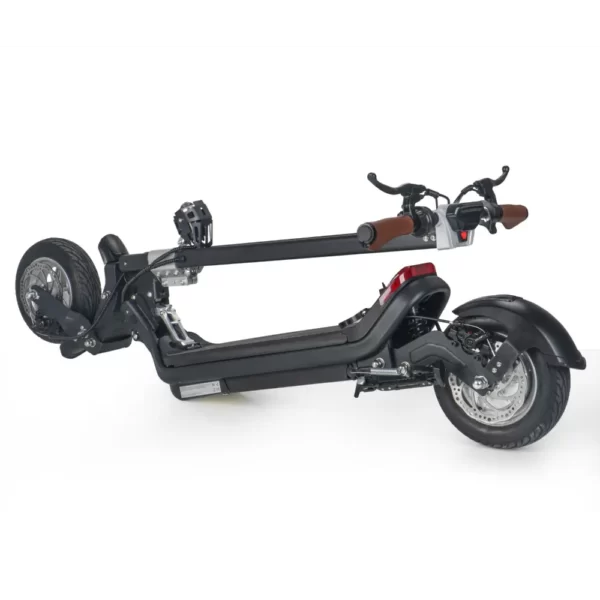 electric scooter with a double telescopic steering rack