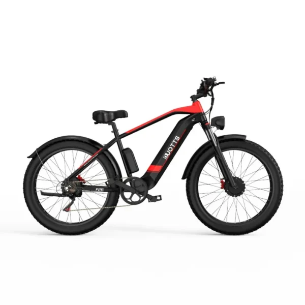 compact electric bike in red color