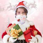Led lights voice changing mask santa claus kid