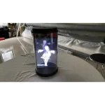 transparent cylinder with 3D holographic projector