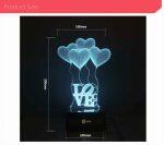 Hearts & Ballons - 3D Optical Illusion LED Hologram Lamp - Image 12