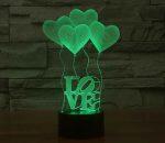 Hearts & Ballons - 3D Optical Illusion LED Hologram Lamp - Image 13