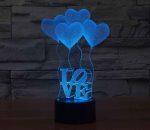 Hearts & Ballons - 3D Optical Illusion LED Hologram Lamp - Image 14