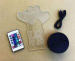 Hearts & Ballons - 3D Optical Illusion LED Hologram Lamp - Image 5