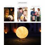 3D Moon Illusion Night Light Lamp with touch control - Image 3