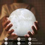 3D Moon Illusion Night Light Lamp with touch control - Image 2