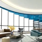 smart blue film curtain