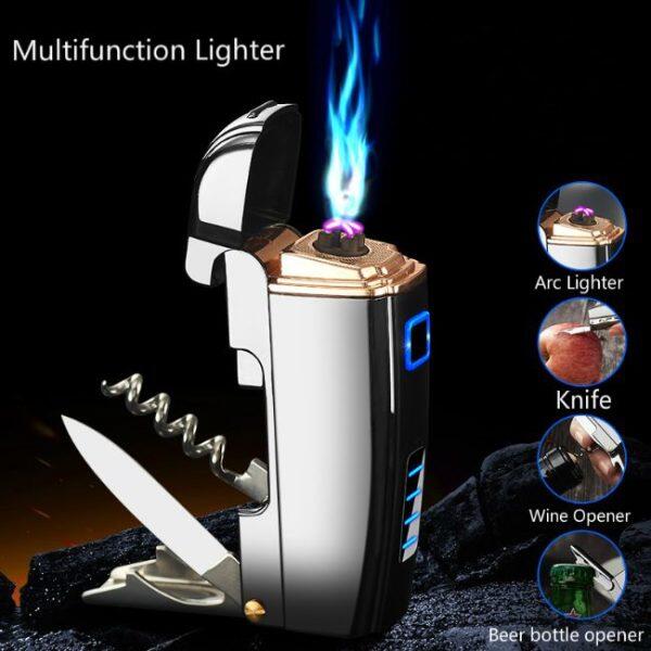 4 in 1 USB Rechargeable Plasma Lighter and Multifunction Bottle Opener