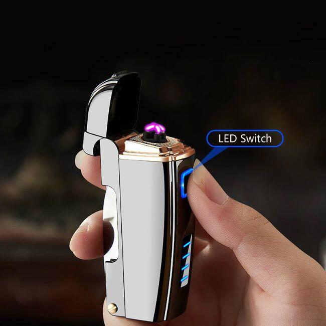 Euro Marketing Accendino Al Plasma Ricaricabile USB – Senza Fiamma, Antivento, 300 Accensioni Per Carica – Elegante E Sicuro