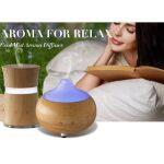 Bamboo and Glass Oil Diffuser, Aroma Mister and Ultrasonic Air Humidifier - Image 2