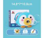 penguin bubble camera light blue