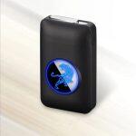 Touch Sensing USB Lighter and Cigarette Case - black tiger edition