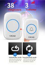CACAZI Wireless Smart Doorbell - 300 Meters Receiving Distance - Image 7