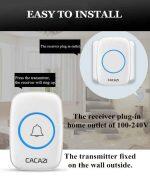 CACAZI Wireless Smart Doorbell - 300 Meters Receiving Distance - Image 5