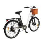 affordable electric bike in white color with triple suspension system