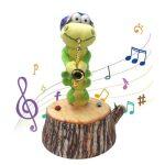 caterpillar with saxophone talking and dancing