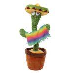 mexican with sobrero talking and dancing cactus