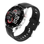 silver rubber full waterproof sport smart watch