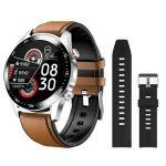 brown silicone full waterproof sport smart watch