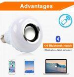 Meel 12W Dimmable Smart RGB Music Bulb with 24 Keys Remote Controller - Image 2