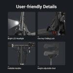 foldable electric scooter with smooth seat and big lights