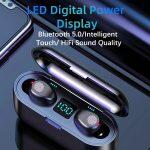 F9 wireless earphones with crystal sound and LED power display