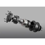 E-bike with a silent 250-W rear-hub motor.