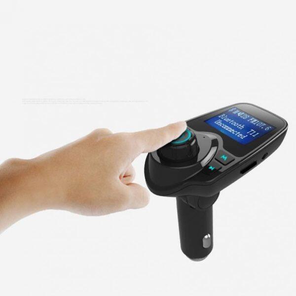 Gakaki Bluetooth Car Kit Hands-Free Transmitter and Receiver with Dual USB Charger and MP3 Player